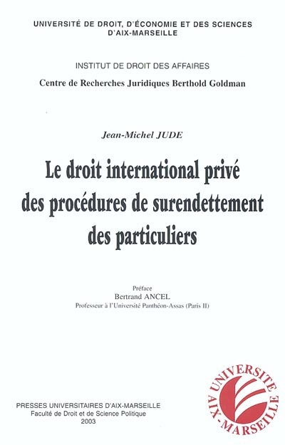 Le droit international privé des procédures de surendettement des particuliers