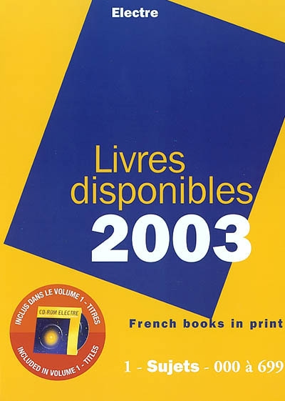 Livres disponibles 2003 : sujets
