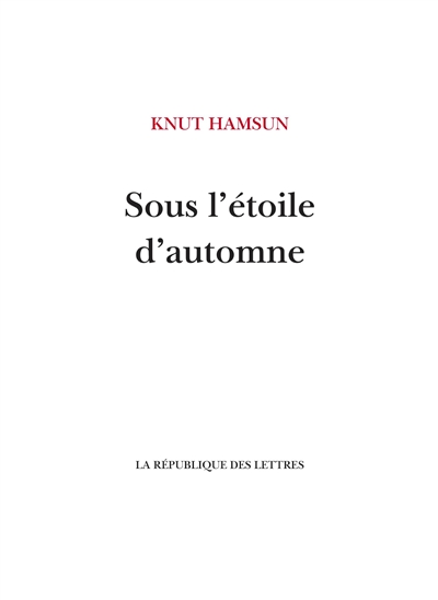 Sous l'étoile d'automne