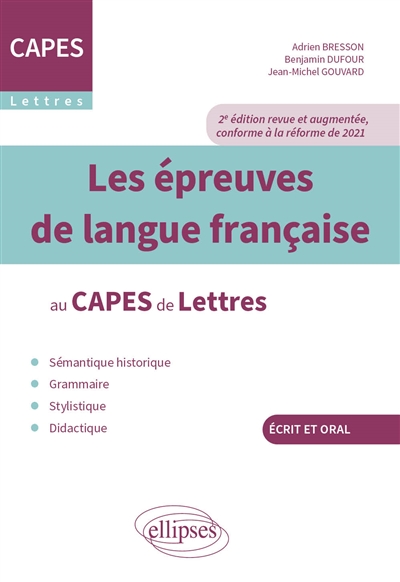 Les épreuves de langue française au Capes de lettres : écrit et oral