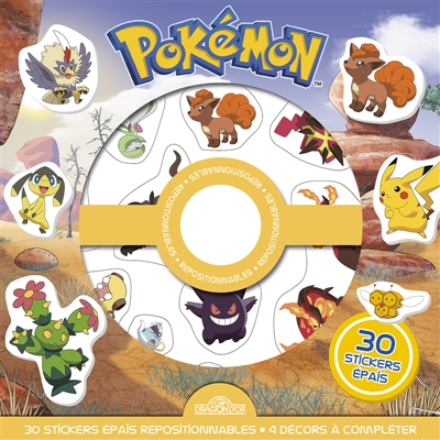 pokémon : pochette de stickers épais repositionnables : des scènes de cherche-et-trouve à créer à l'infini !