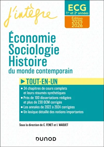 Economie, sociologie, histoire du monde contemporain, ECG 1re et 2e années : tout-en-un, édition 2025-2026