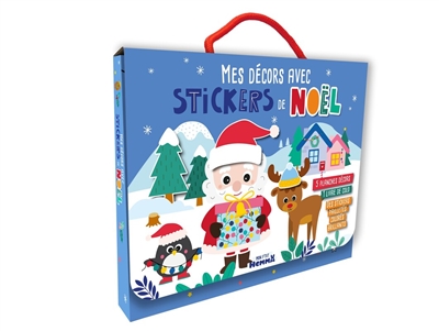 Mon P'tit Hemma : Mes décors avec stickers de Noël (Valisette) : 5 planches décors, 1 livre de colo, des stickers pailletés colorés brillants