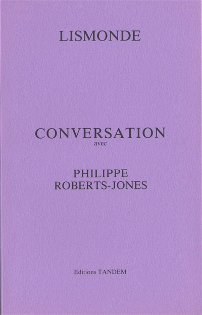 Conversation avec Philippe Roberts-Jones