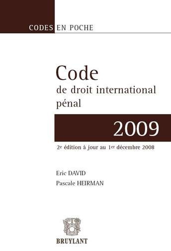 Code de droit international pénal 2009