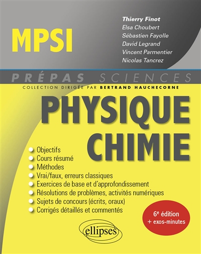 Physique chimie MPSI : nouveaux programmes