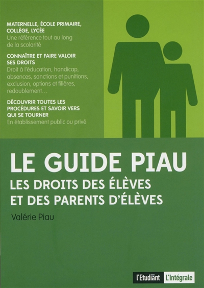 Le guide Piau : les droits des élèves et des parents d'élèves