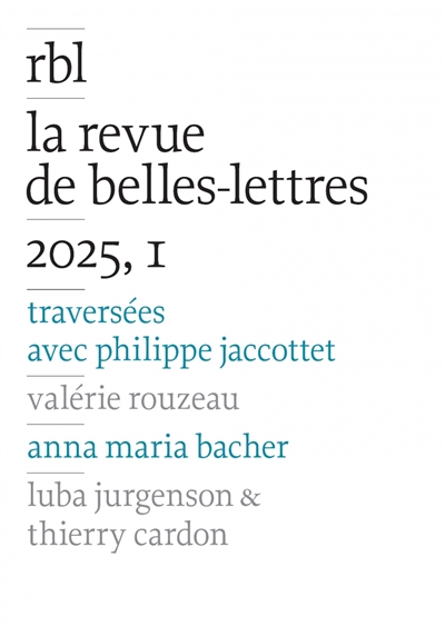 Revue de belles-lettres (La), n° 1 (2025)