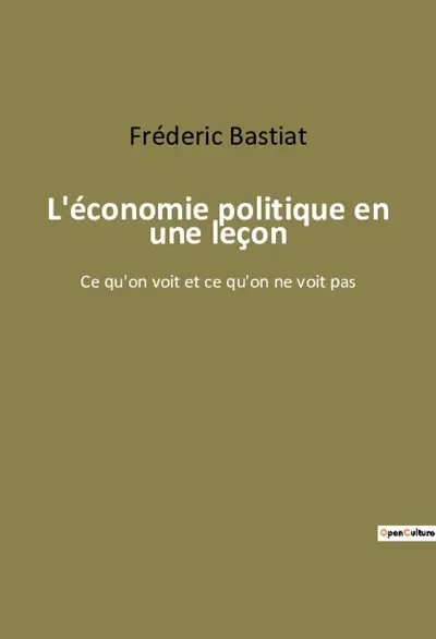 L'économie politique en une leçon : Ce qu'on voit et ce qu'on ne voit pas