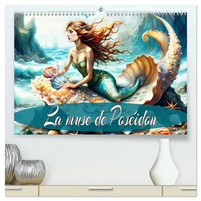 La muse de Poséidon (Calendrier mural 2026 DIN A2 vertical) calendrier de bureau : Une année avec une sirène enchanteresse sur la plage.