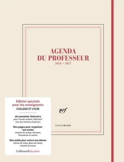Agenda du professeur : septembre 2026-août 2027 : un calendrier de personnages