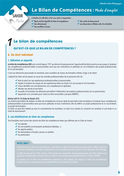 Le bilan de compétences :...