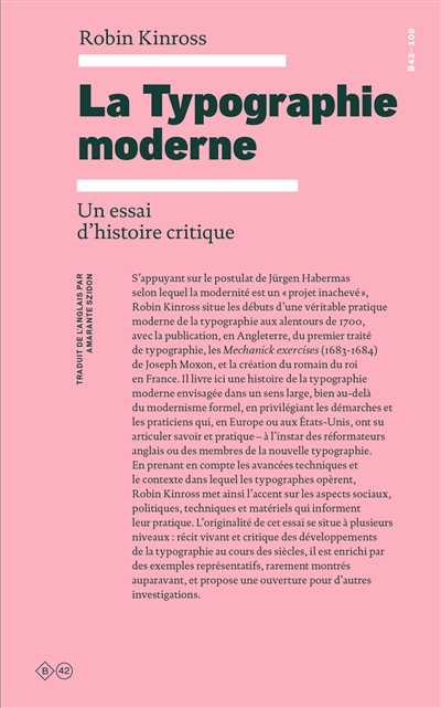 La typographie moderne : un essai d'histoire critique