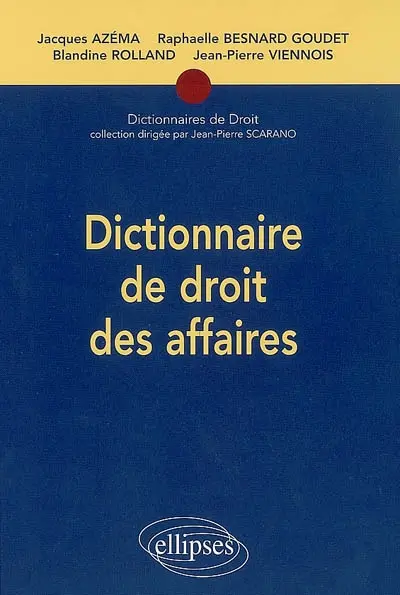 Dictionnaire de droit des affaires