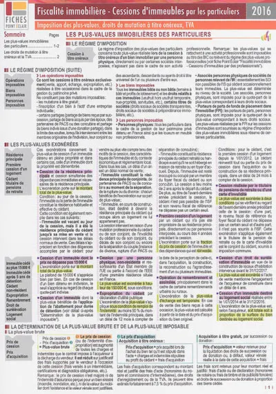 Fiscalité immobilière, cessions d'immeubles par les particuliers : imposition des plus-values, droits de mutation à titre onéreux, TVA
