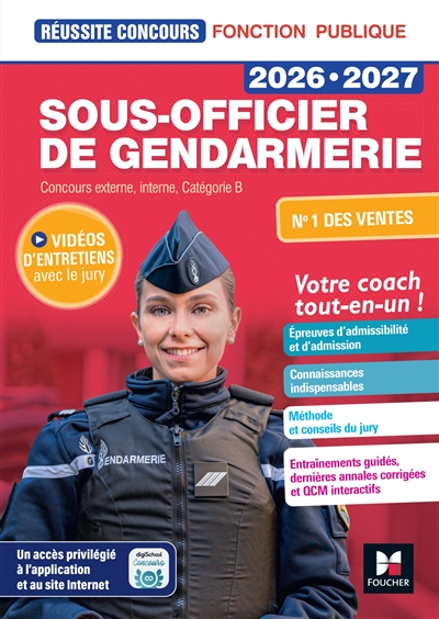 Sous-officier de gendarmerie 2026-2027 : concours externe, interne, catégorie B