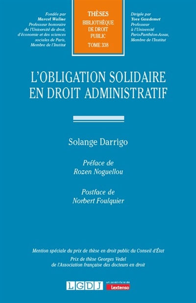 L'obligation solidaire en droit administratif