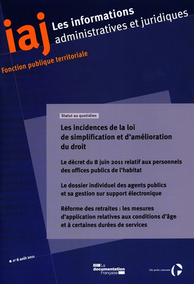 Informations administratives et juridiques, n° 8 (2011)