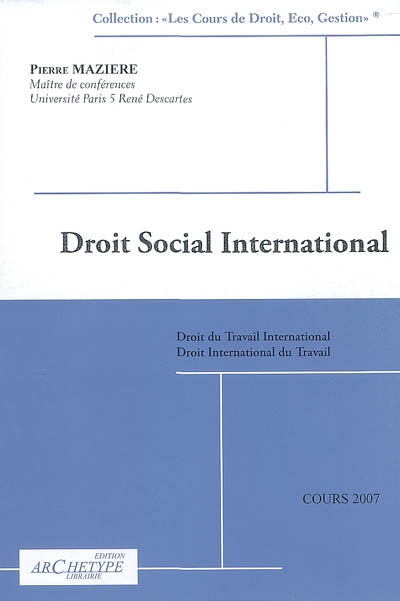 Droit social international : cours
