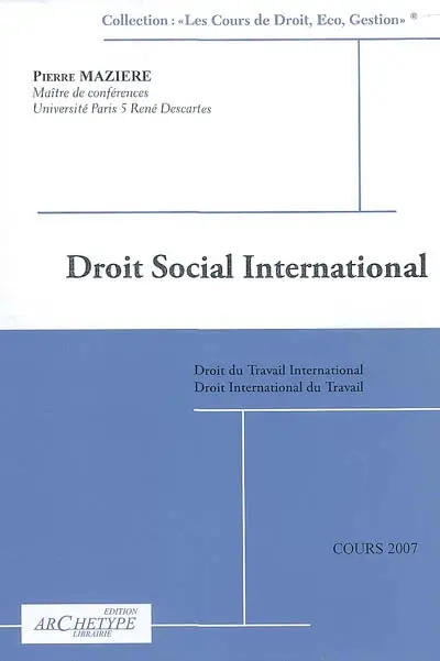Droit social international : cours