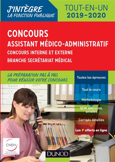 Concours assistant médico-administratif : concours interne et externe, branche secrétariat médical : tout-en-un 2019-2020