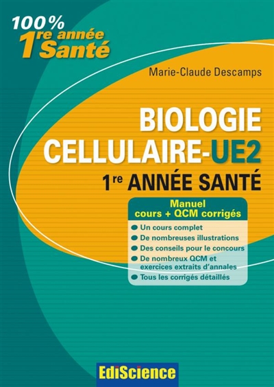 Biologie cellulaire L1 Santé : cours, QCM, exercices et annales