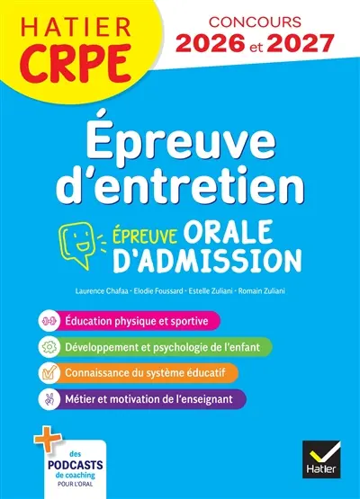 Epreuve d'entretien : CRPE 2026-2027 : épreuve orale d'admission L3 et M2