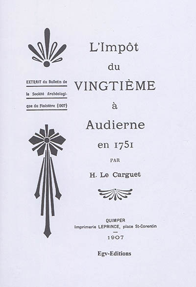 L'impôt du vingtième à Audierne en 1751