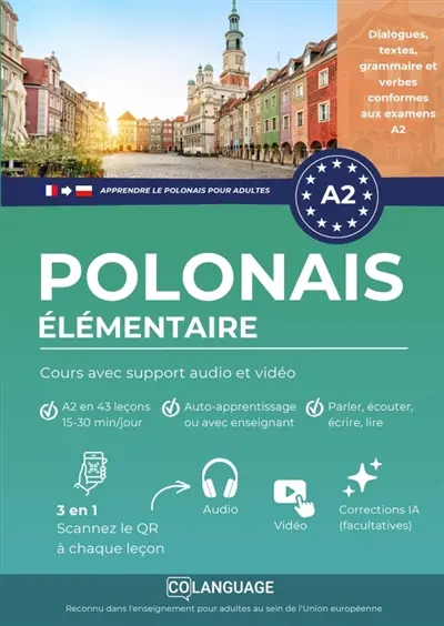 Apprendre le polonais A2 élémentaire. Cours avec support audio et vidéo : Apprendre le polonais avec exercices, grammaire et vocabulaire. Idéal pour étude autonome ou...