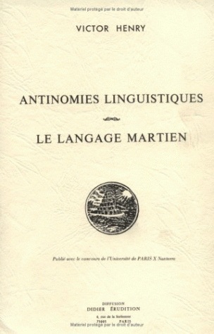 Antinomies linguistiques. Le Langage martien