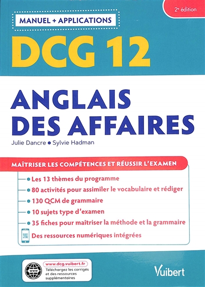 DCG 12, anglais des affaires : manuel + applications