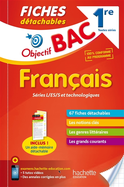 Français 1re toutes séries : séries L-ES-S et technologiques : 67 fiches détachables