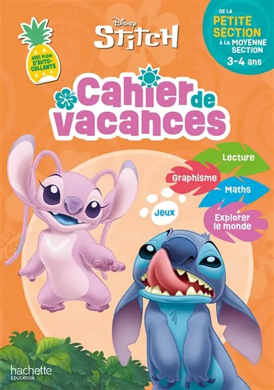 Cahier de vacances Stitch : de la petite section à la moyenne section