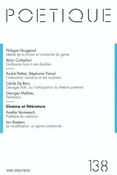 Poétique, n° 138
