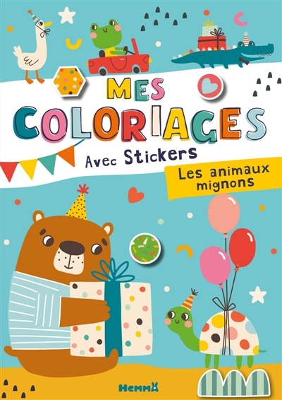 Mes coloriages avec stickers : Les animaux mignons