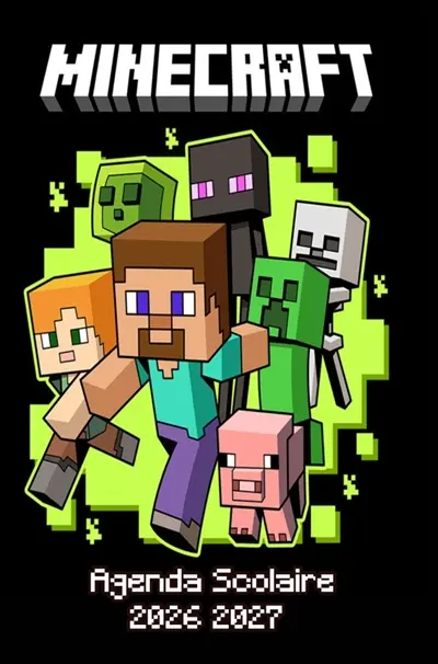 Agenda Scolaire Minecraft 2026-2027 : Organisateur Scolaire pour Garçons et Filles : Primaire, Collège et Lycée - Thème Gaming...