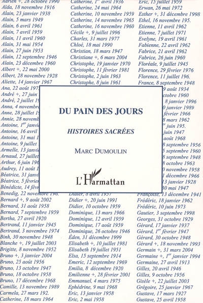 Du pain des jours : histoires sacrées