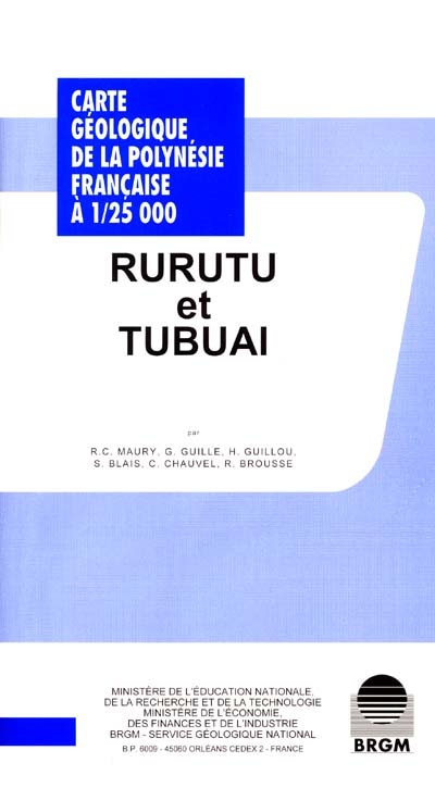 Rurutu et Tubuai : carte géologique de la Polynésie française à 1:25.000