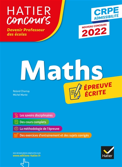 Maths : épreuve écrite d'application : CRPE admissibilité, nouveau concours 2022