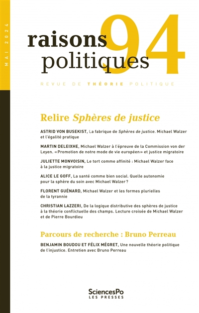 raisons politiques, n° 94. relire sphères de justice