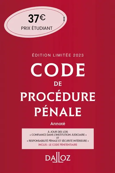 Code de procédure pénale 2023, annoté