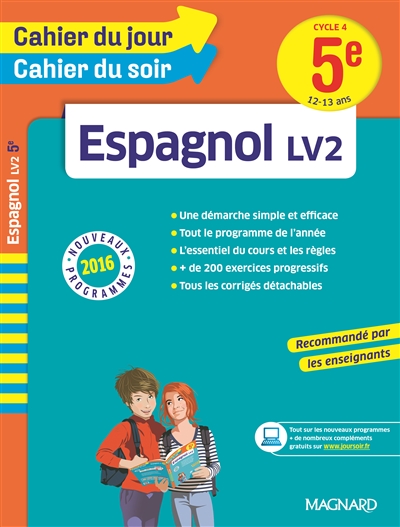 Espagnol LV2, 5e, cycle 4, 12-13 ans : nouveaux programmes 2016