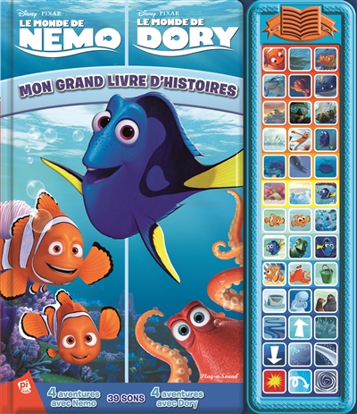 Mon grand livre d'histoires : 4 aventures avec Nemo, 4 aventures avec Dory : 39 sons