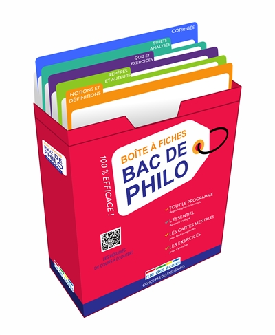 Boîte à fiches bac de philo : 100 % efficace ! : 80 fiches pour réussir l'épreuve !