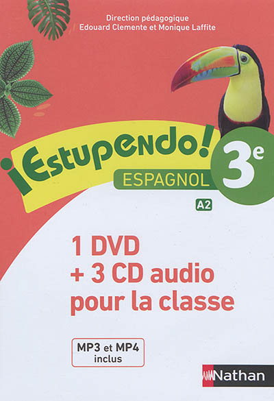 Estupendo ! espagnol 3e, A2 : 1 DVD + 3 CD audio pour la classe : MP3 et MP4 inclus