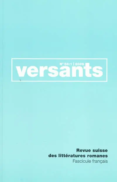 Versants, n° 56-1. Poétiques de la liste (1460-1620) : entre clôture et ouverture
