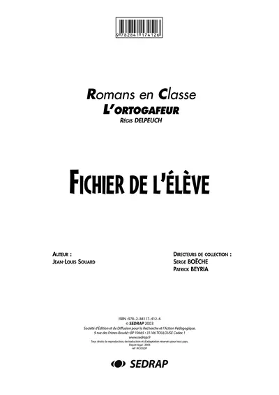 L'ortogafeur, Régis Delpeuch : fichier de l'élève