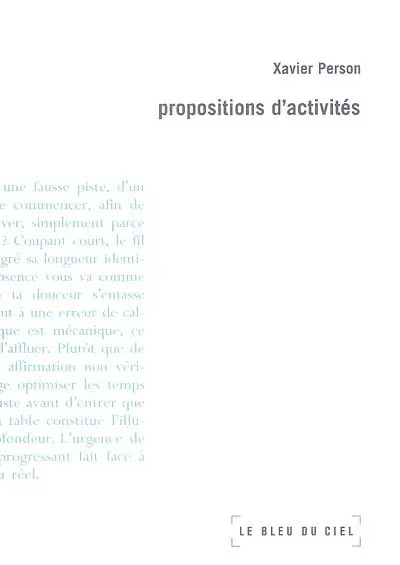 Propositions d'activités