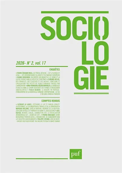 Sociologie, n° 2 (2026)