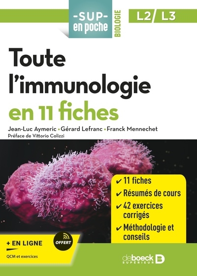 Toute l'immunologie : en 11 fiches : L2, L3